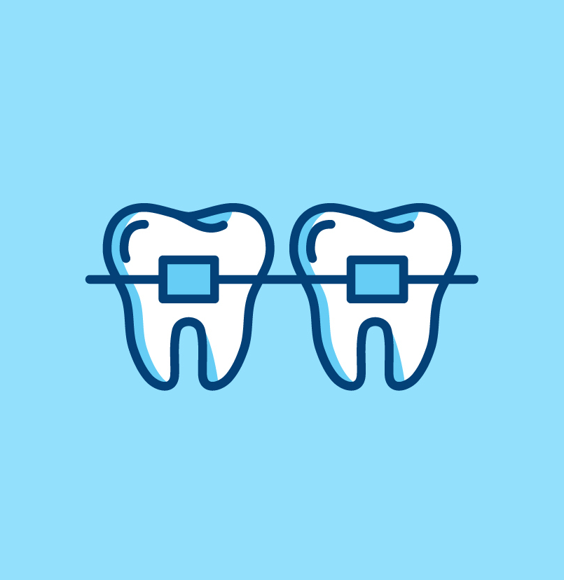 Cartoon dental braces